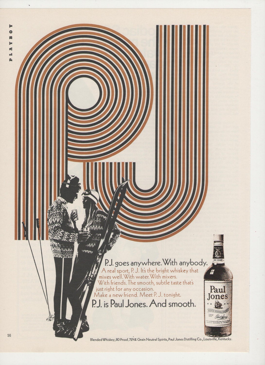1970 Paul Jones PJ Whisky  Advertisement