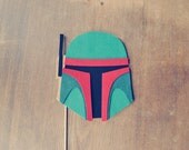 Boba Fett Helmet Photo Prop on a Stick // Star Wars Theme Prop // Stiff Felt Prop // Star Wars Theme Wedding // Wedding Props