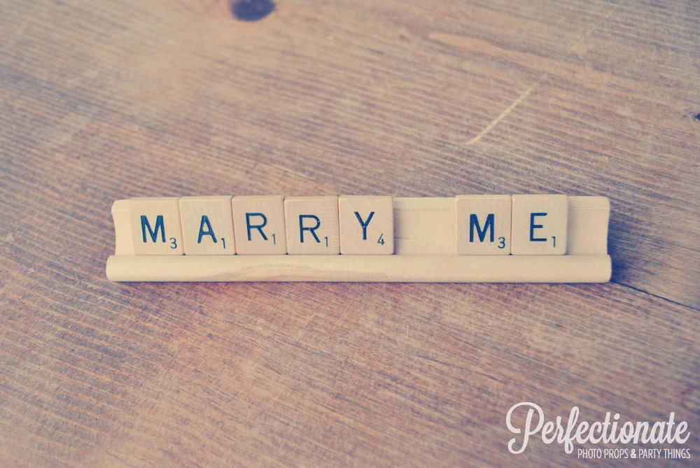Marry Me Scrabble Sign // Proposal Sign // Engagement Photo Prop // Engagement Idea // Unique Proposal Idea // Creative Proposal Idea