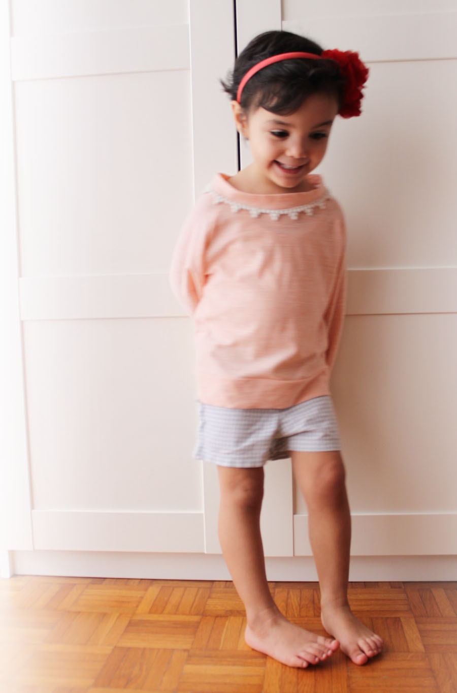 Nectarine girl sweatshirt, scoop neck toddler sweater, romantic syle sweatshirt. Everyday wear spring summer. Sizes 3T, 4y, 5y.