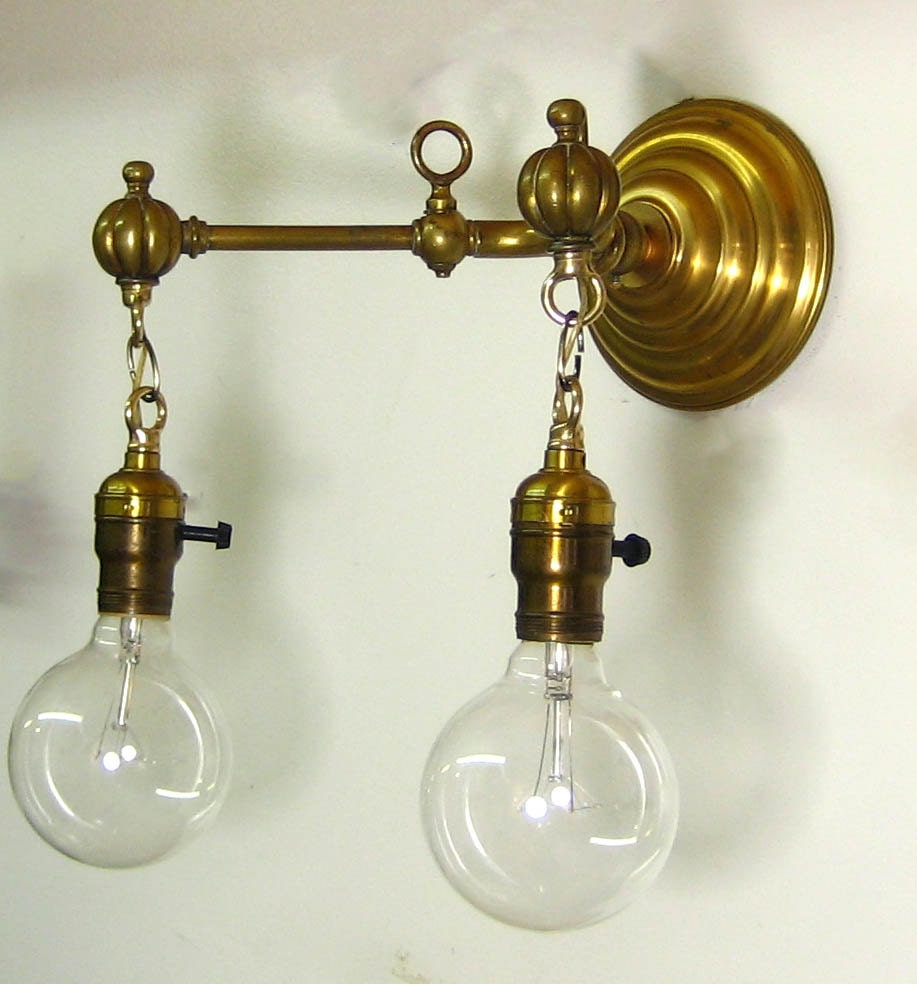 Original Sconce Industrial Custom Made Solid Brass Made in Brooklyn NYC