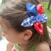 girls hair clip red white blue childs fabric flower hair clip 4th of July hair clip pretty fabric hair flower