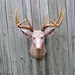Caramel Latte Faux Deer Head - Metallic Caramel with Natural Brown Antlers - Deer Head Antlers Fake Taxidermy Wall Mount