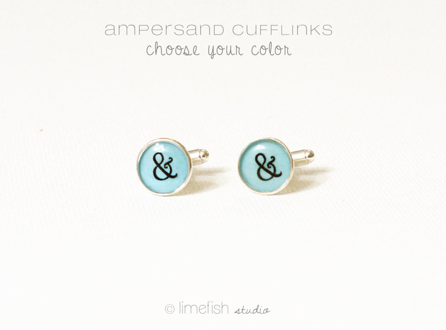 Ampersand Cufflinks / Custom Color / Groom or Husband Gift