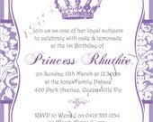 Princess Purple Party Invitation - Girls Birthday Party - DIY PRINTABLE FILE by Sassaby Il_170x135