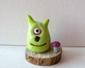 Polymer Clay Sculpture - Mixed Media Sculpture -  Noah The Forest Spirit - Monster Figurine - OOAK