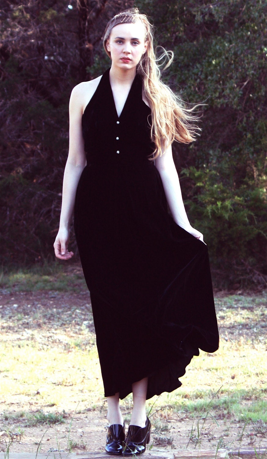Free Shipping - Velvet Evening Dress