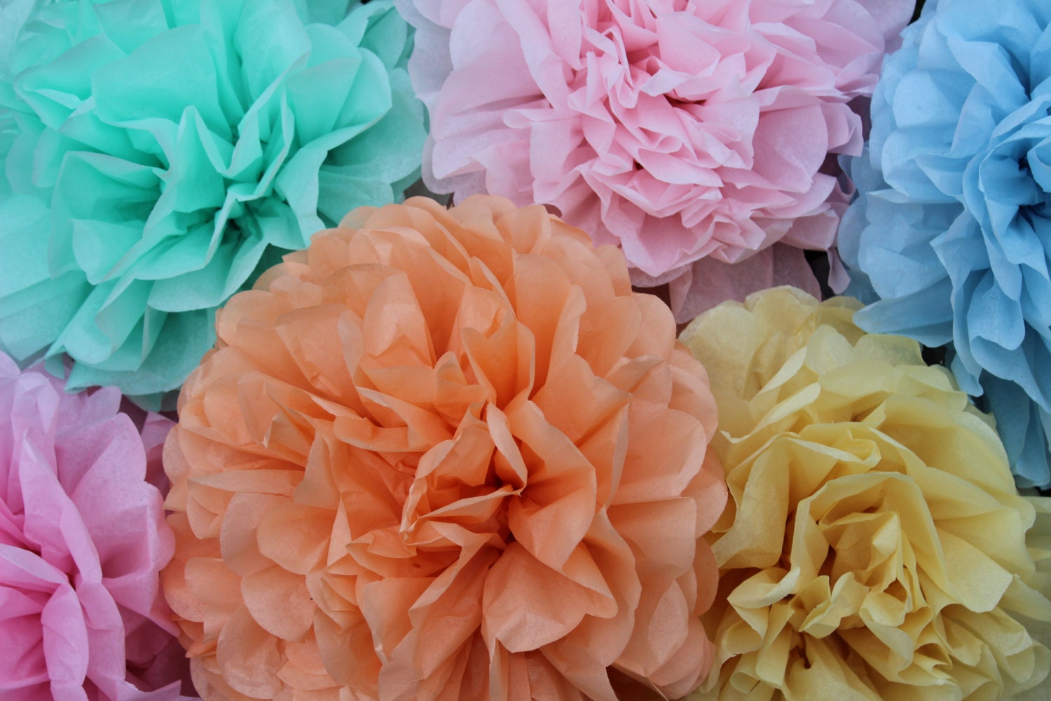 40 Pom Poms- Pick Your Colors -  FREE US SHIPPING - photography prop/ holiday party decorations/ Thanksgiving table setting