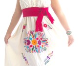Frida Love Handmade Embroidered Mexican  Wedding  Pure Cotton Dress