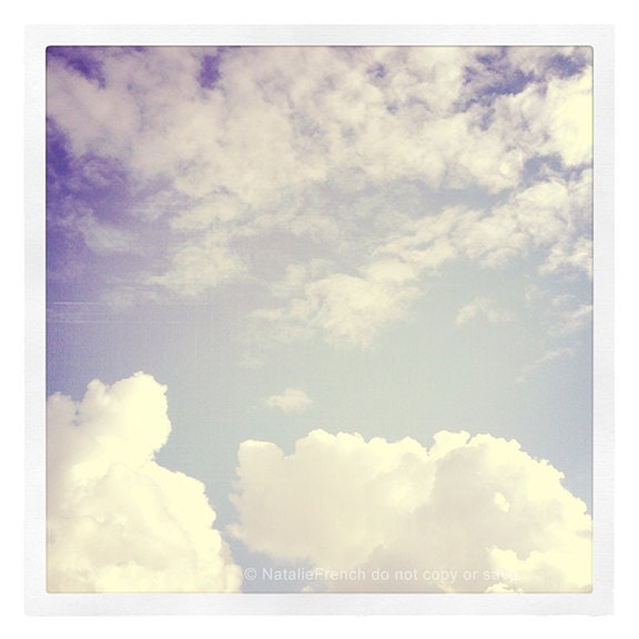 Sky, Vintage, Clouds, Summer, Whimsical, Shabby chic,  5x5 " Fine art Photography