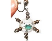 Earrings, sputnik, mid century modern, atomic, retro, turquoise, unique and unusual and a real statement piece