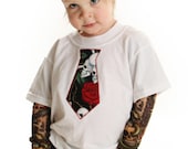 Tattoo Sleeve T shirt with Tie Skull Applique for Baby and Toddler
