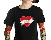 Tattoo Sleeve T shirt with Mom or Dad heart applique for Boys and Girls