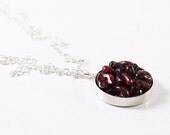 Real gemstone jewelry garnet necklace sterling silver
