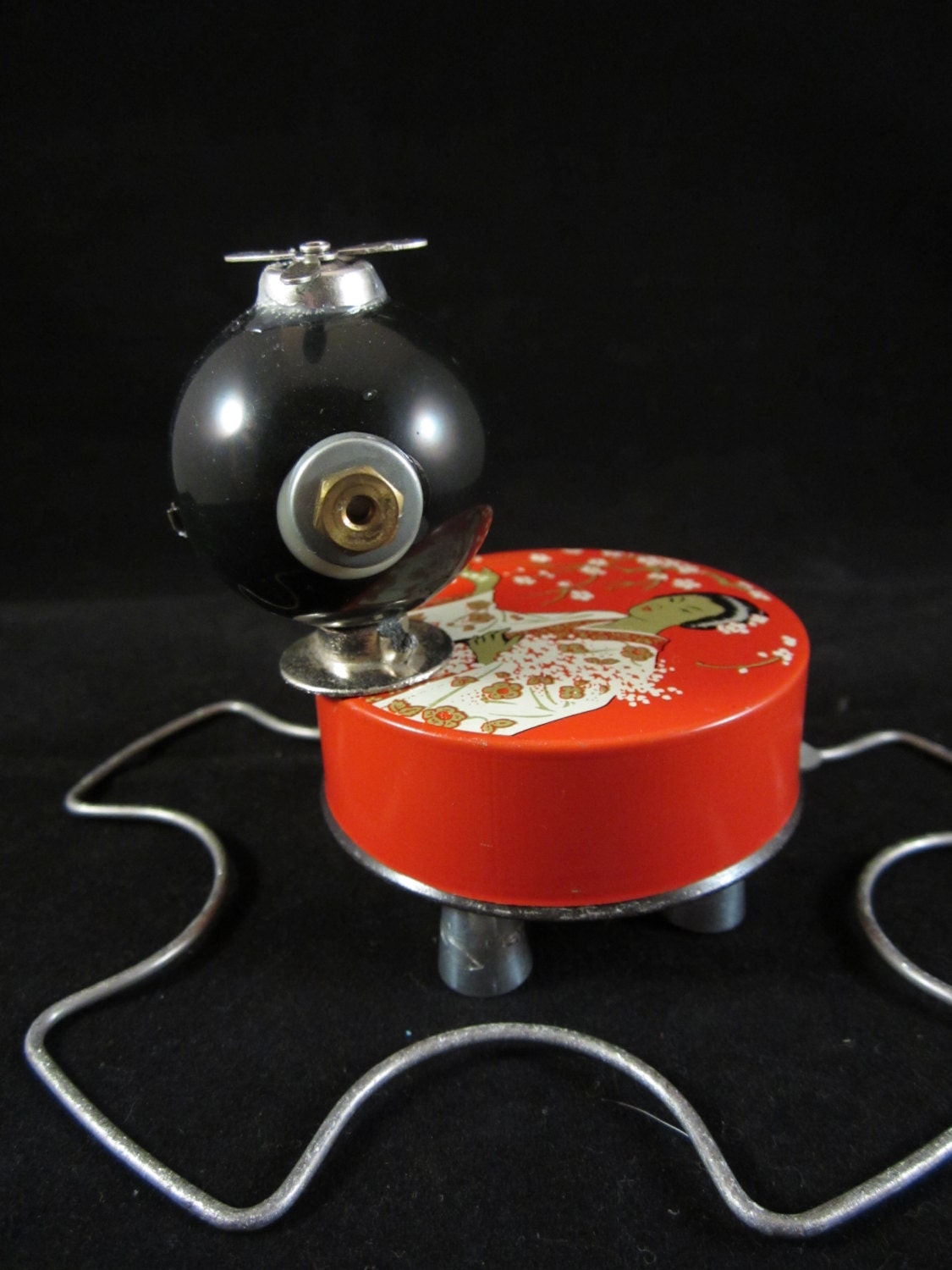 Cherry Blossom Turtle Bot - found object robot sculpture assemblage