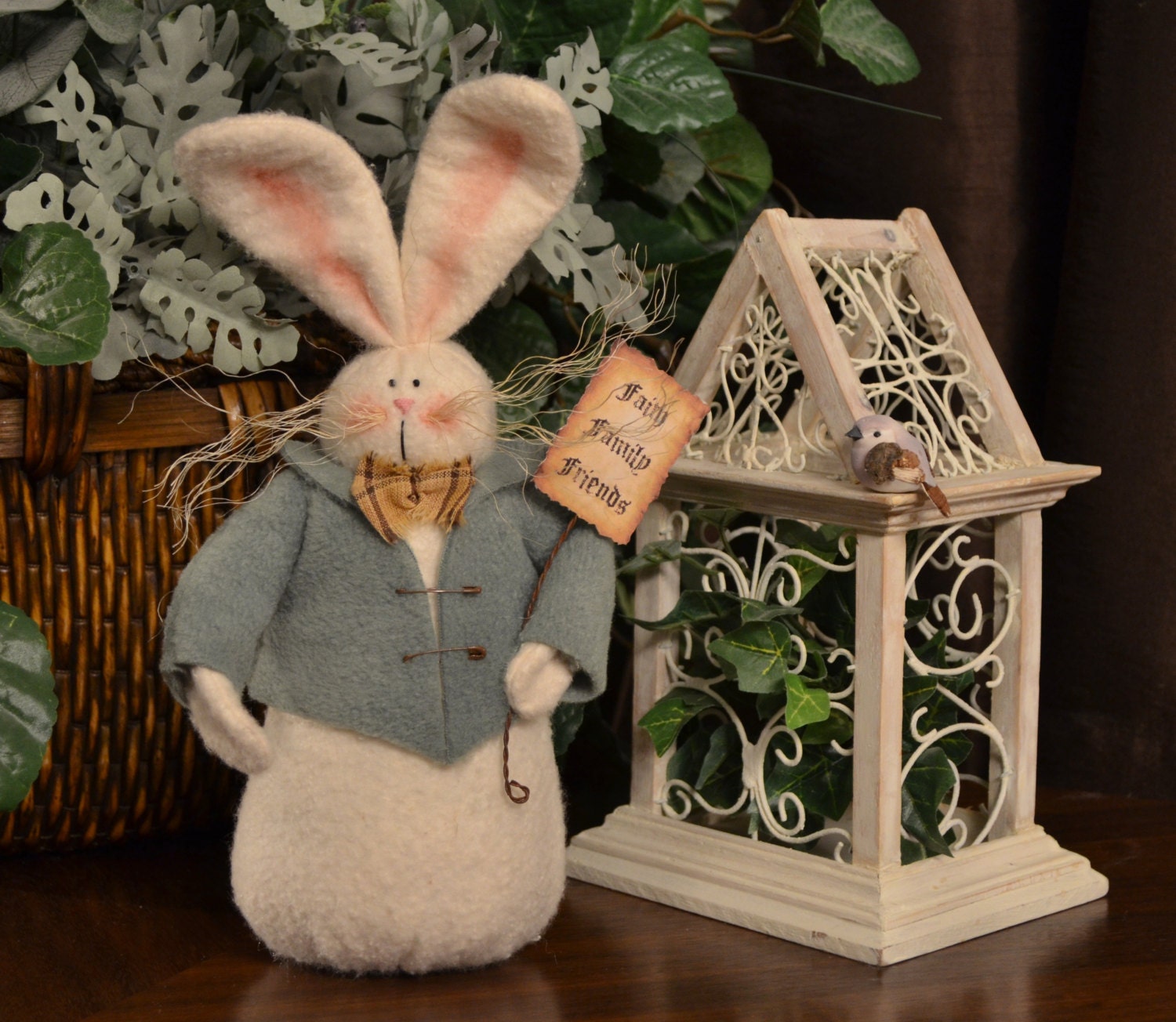 Small Prim Bunny, Fabric Bunny,  Home Decor, Spring Decor, Easter Decor