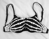 Skeleton Hand Bra Flat