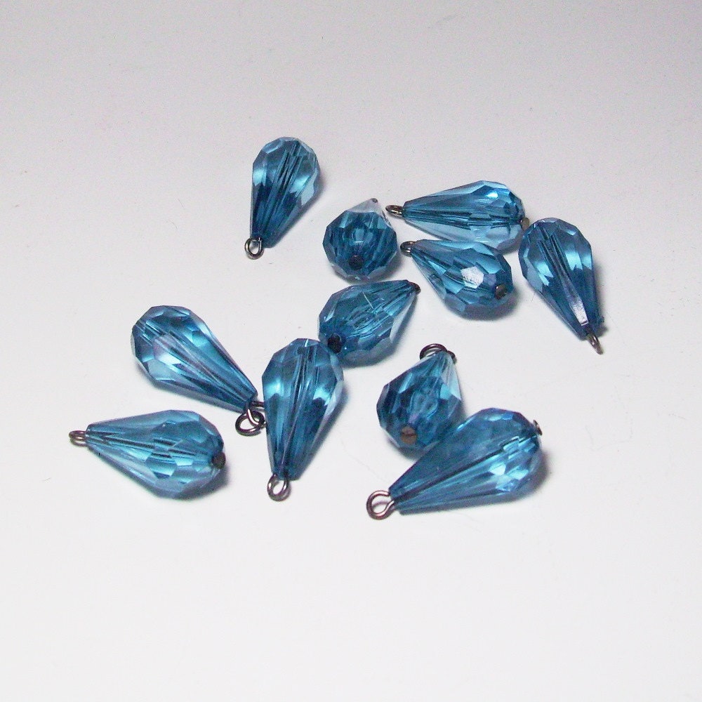 Blue Tear Drop Bead Craft Supplies Dangle Beads