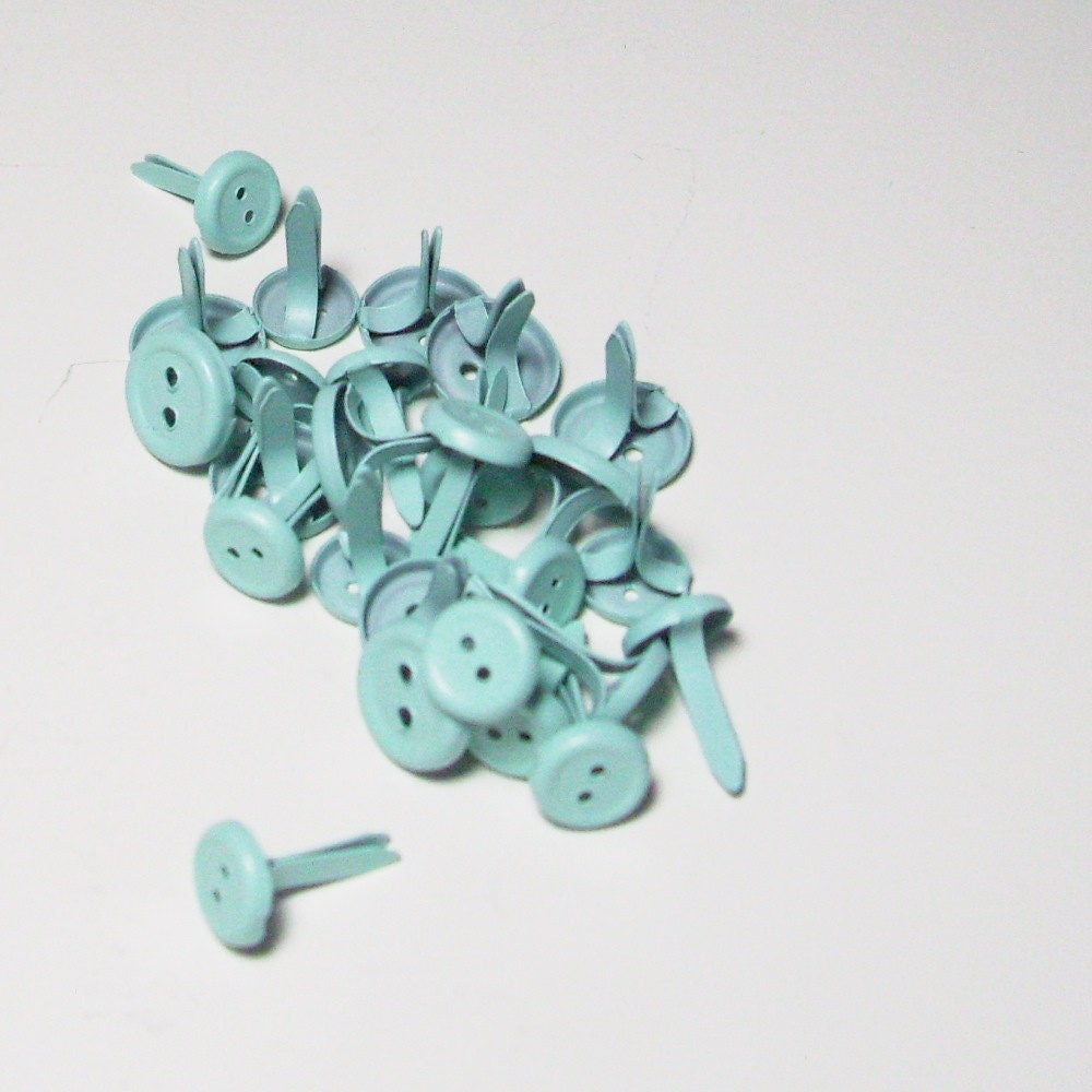 Mint Green Buttons Brads Scrapbooking Sea Foam Green Paper Crafting Supplies