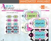 Alice in Wonderland Tea Party Printables - Favor Hang Tags - Eat Me, Drink Me - DIY Print - Alice's Tea Party - Instant Download Il_170x135