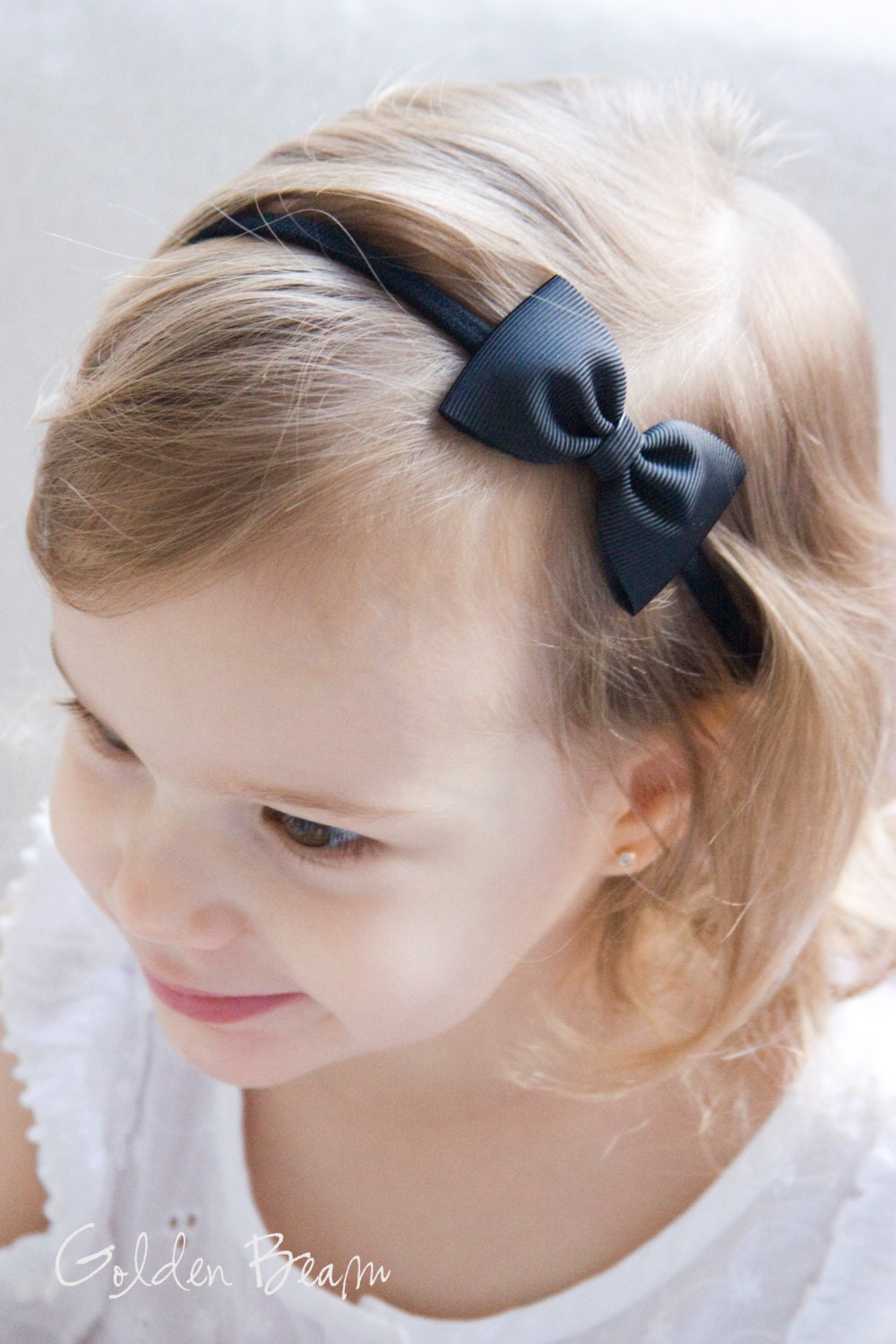 Bella Black Bow Headband - Handmade Baby to Adult Headband