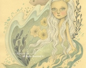 Fantasy Watercolor Painting, Original Art, Mermaid Illustration - Mermaid Princess - Payment Installment Available