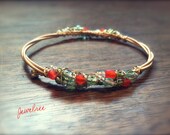 FESTIVAL NIGHT- GUITAR String Bangle Bracelet- Stackable, Glass Beaded Bangle