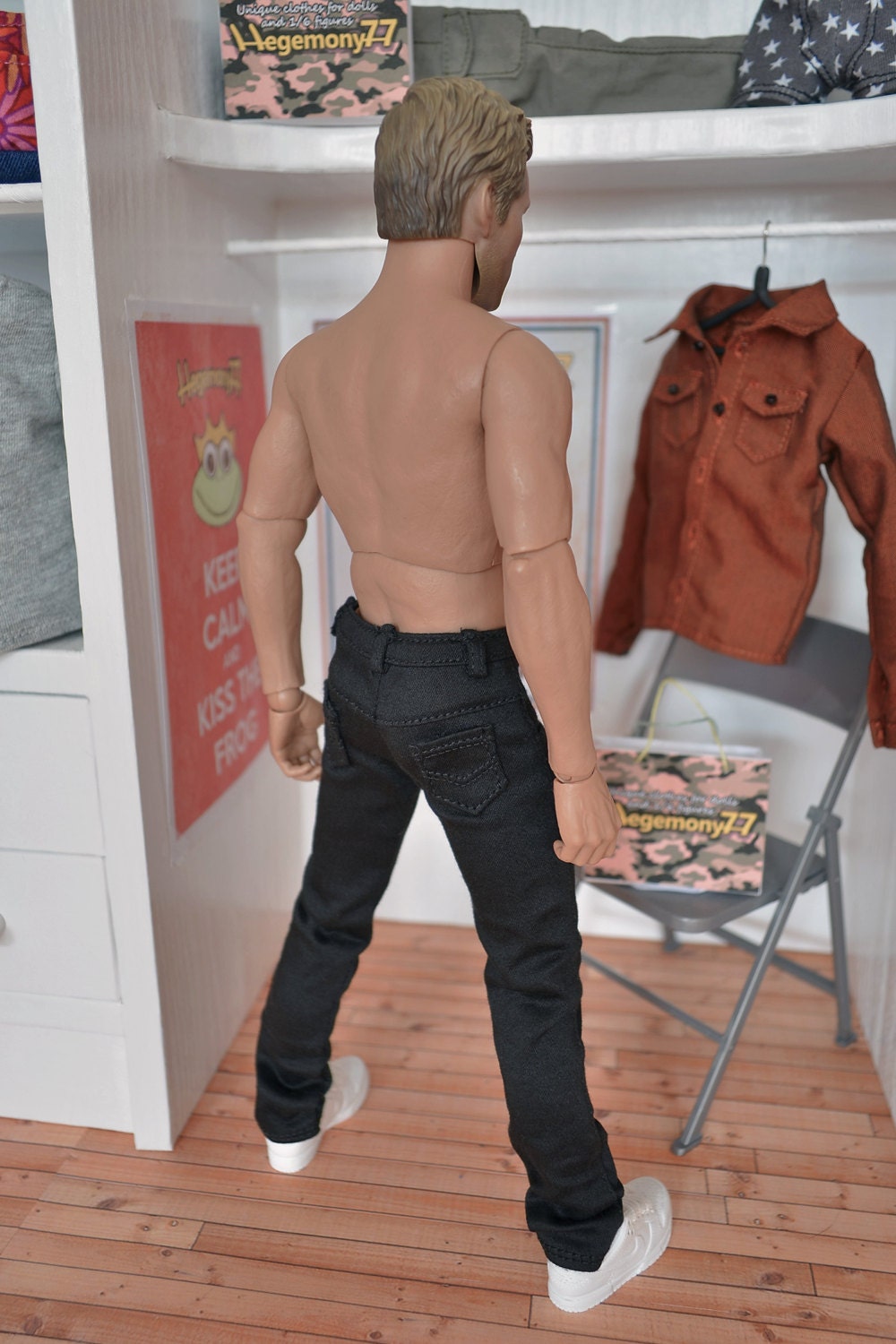 1/ 6 scale black jeans pants for Hot Toys TrueType TTM19 size action figures and dolls