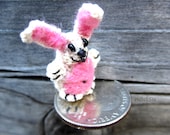 Micro amigurumi bunny, miniature bunny, mini amigurumi animal, crochet, magnet tin, dollhouse decor
