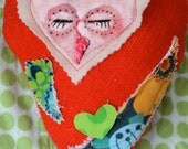 Owl will always love you.....upcycled knit mixed media owl