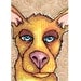 Original ACEO Yellow Dog, Pen and Ink
