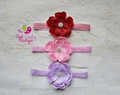 Baby Headbands - You Pick 1 Chevron Flower Headbands -Baby Hairbows - Infant Headbands - Newborn Headband - Baby Hair Accessories