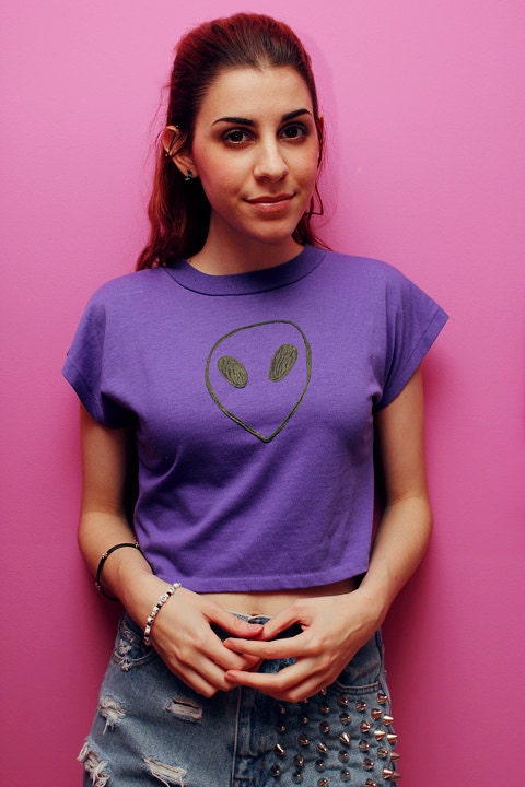 Funky Alien purple crop top