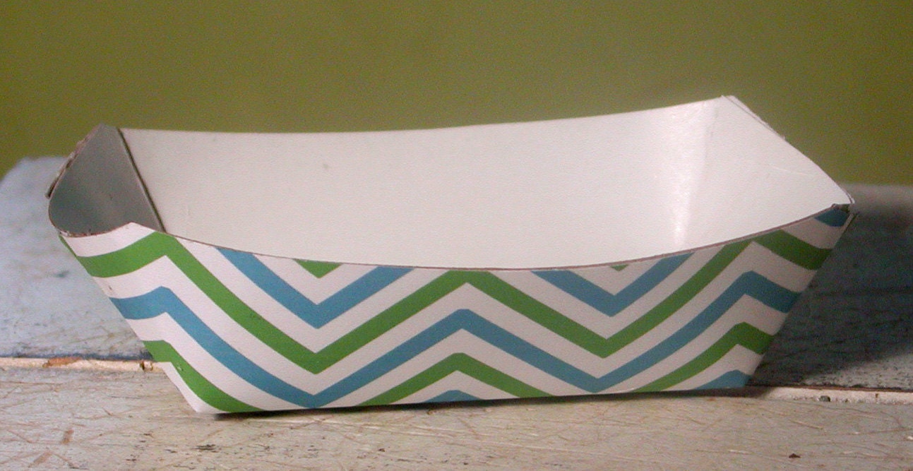 72 Color Options Chevron Paper Food Tray - Set of 12 Il_170x135