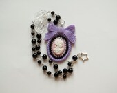 SALE 25% OFF Crystal Cameo Necklace - Lilac