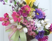 ON SALE  NOW  Reg 89   Spring/ Summer Multicolored Grapevine Front Door Wreath/Basket