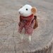 Little Traveler Mouse with coat and backpack-  Needle Felted Ornament - Felting Dreams by Johana Molina - READY TO SHIP