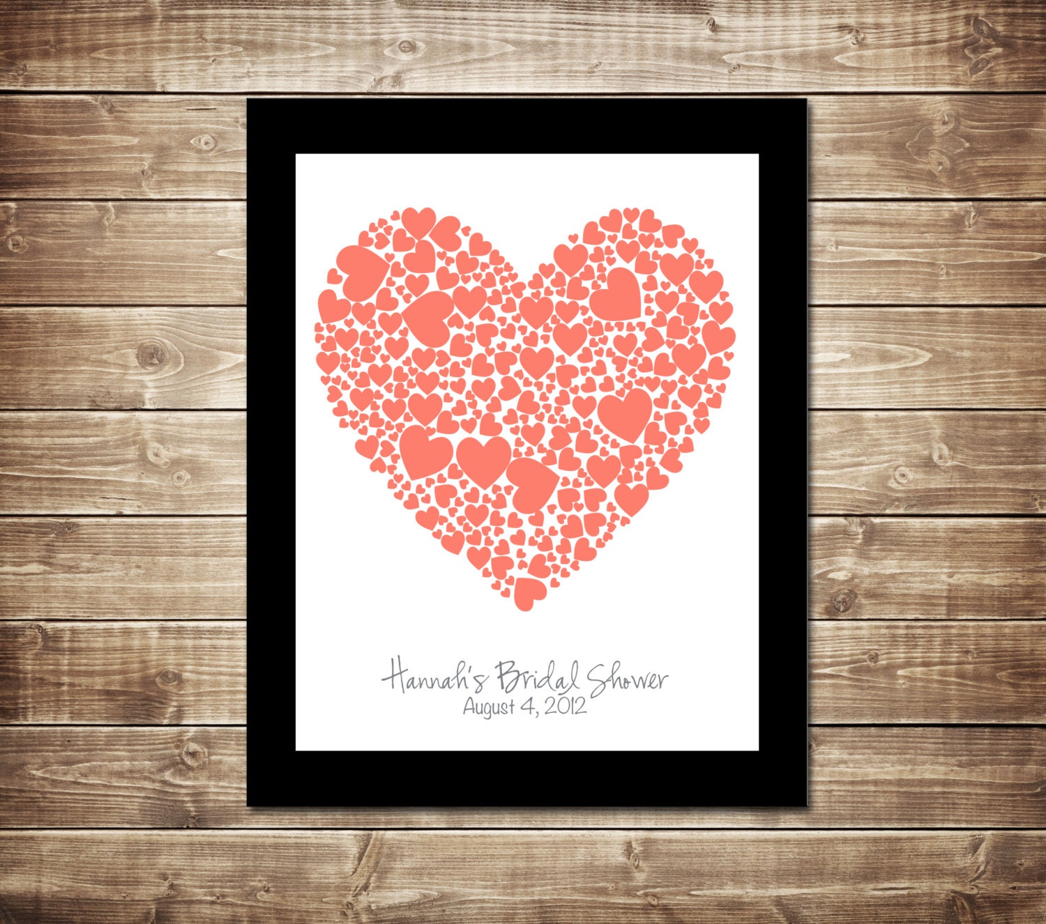 Bridal Shower Guest Book, Typography, digital print, 11x14