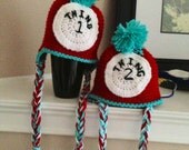 Thing 1 and Thing 2 Crocheted Beanies (made to order in sizes newborn - toddler)