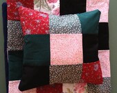 Patchwork quilt plaid and cushion