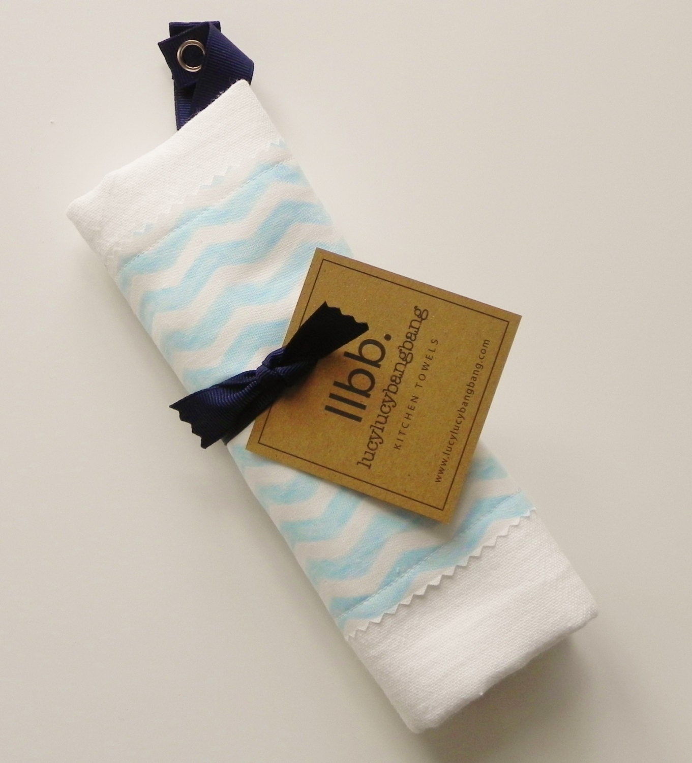 The Original Snap to Hang Flour Sack Kitchen Towel in "Water Chevron" Print from Nautical Prep Collection