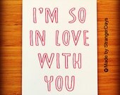Love Cards " I'm so in love with you" Greeting Card. Romantic Card. Anniversary Card.