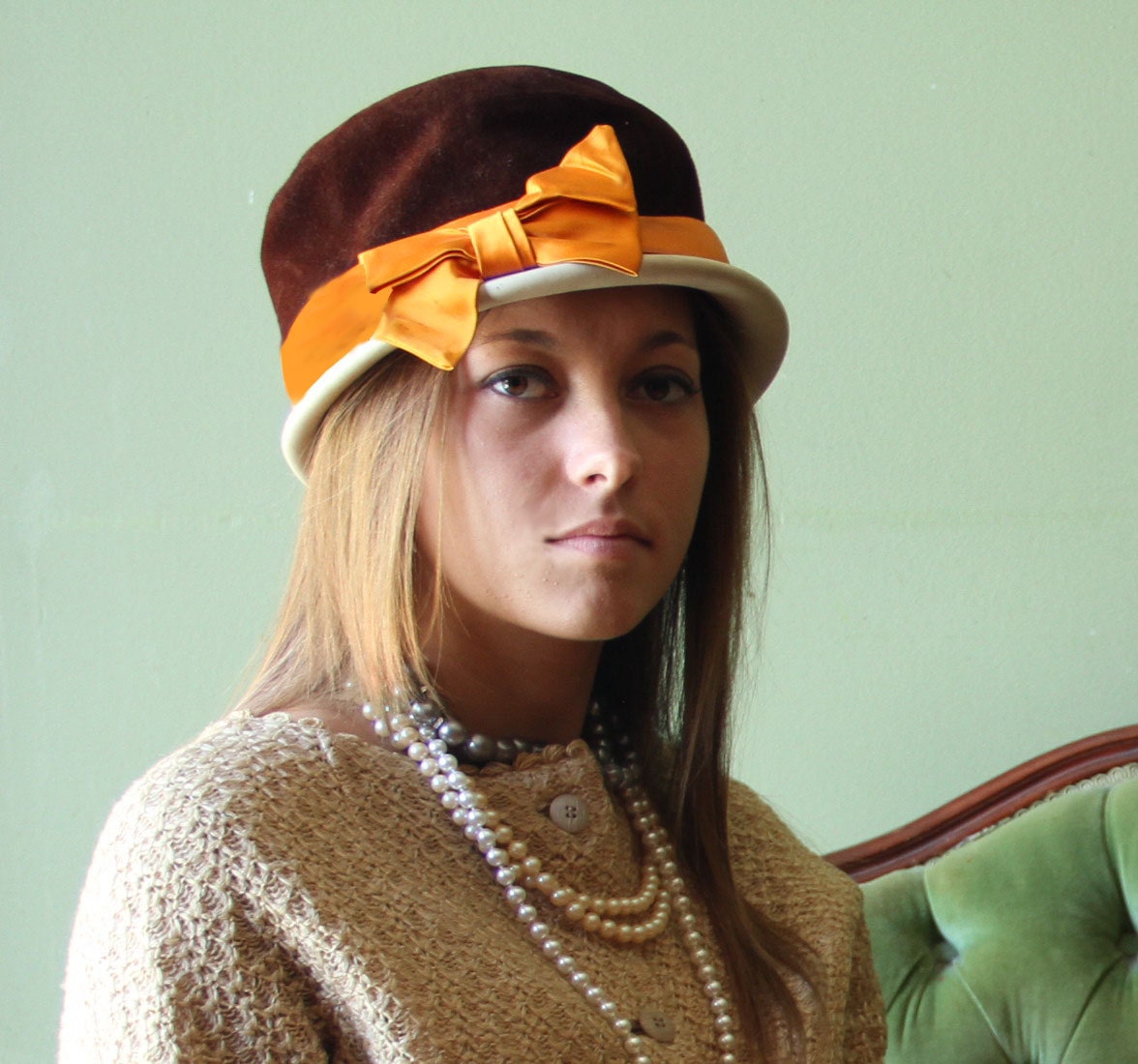 1920s style 1950s hat /  Evelyn Varon Exclusive / flapper hat