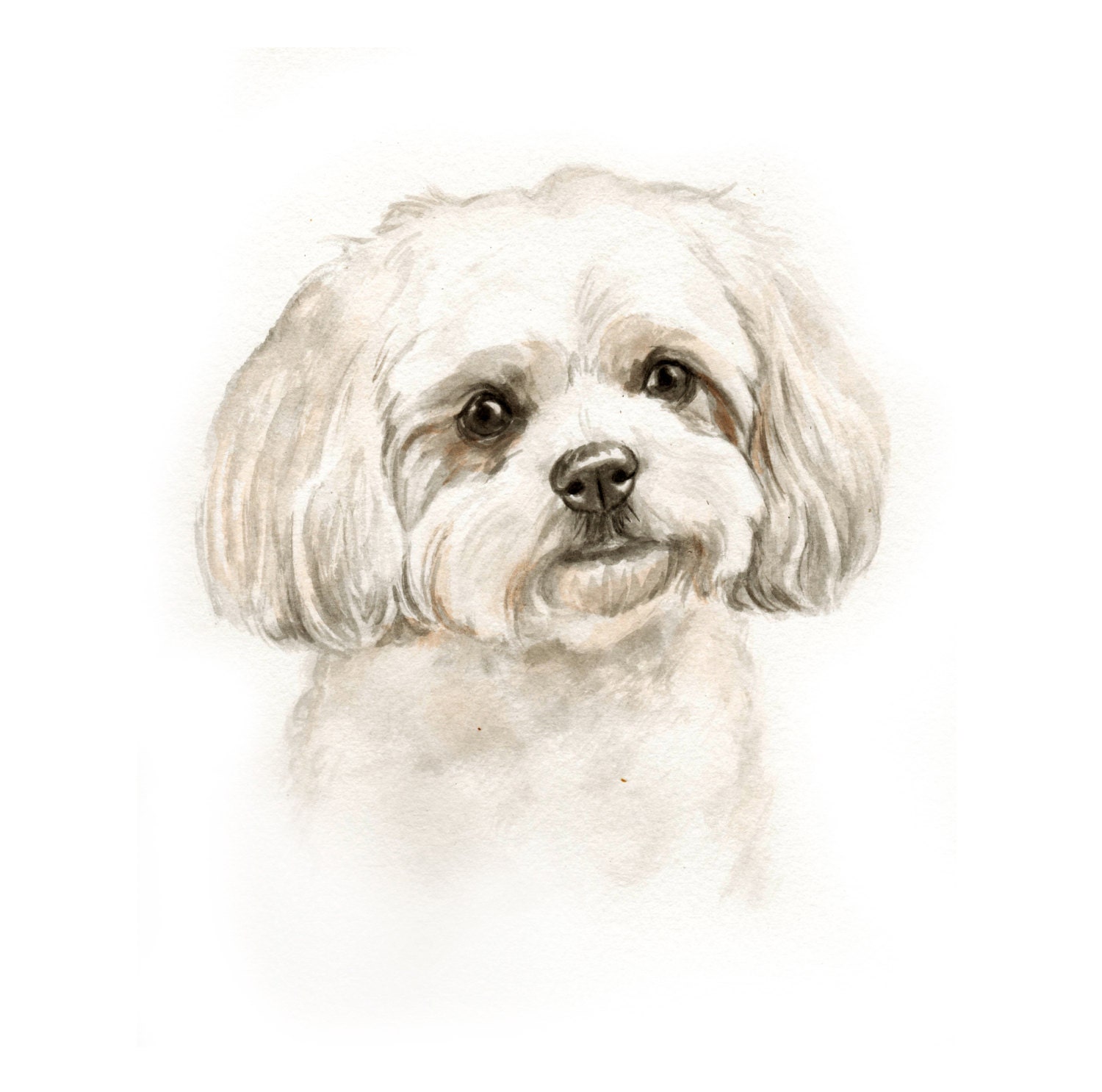 5x7 Custom pet portrait, watercolor original painting dog cat animal pet lover painting handmade wall art gift