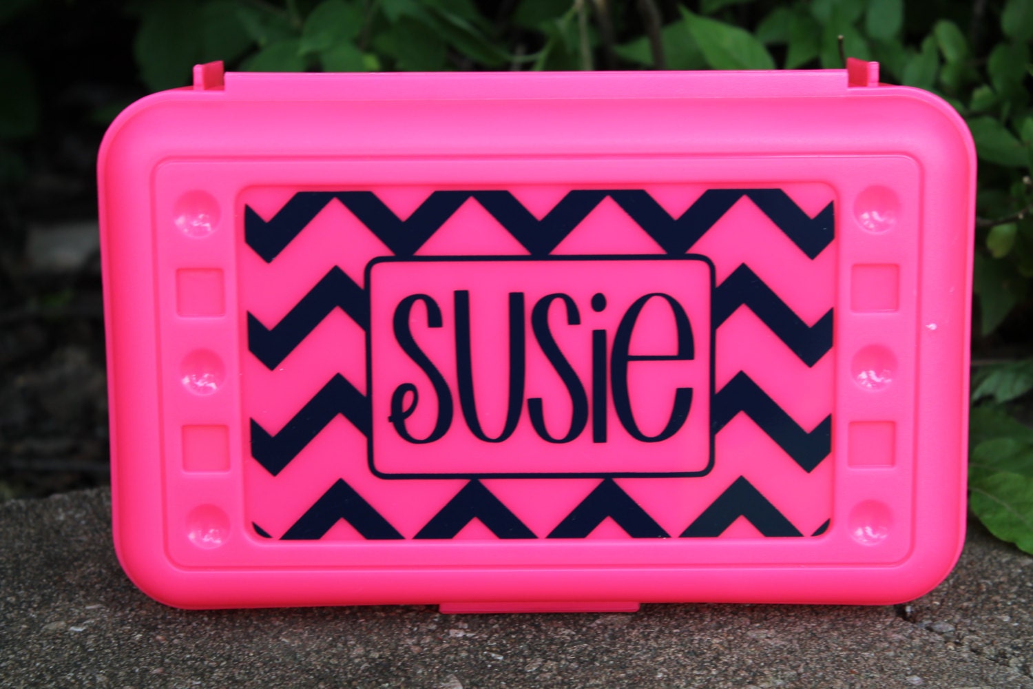 CHEVRON Personalized Pencil Box/ Art Supply Holder - Back to School - Assorted Colors/Designs