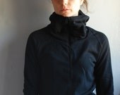 Black Hoodie COMET Women sweatshirt jacket/   Gift for her / Women fashion