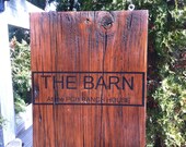 RESERVED for FeliciousStudios.Personalized sign hanging from metal post. Painted on barn wood.