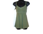 Olive Green Feminine Summer Tank Tunic Womens Clothing Size Small