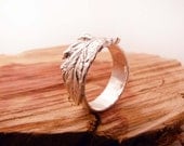 Silver Leaf Ring - Size 6 (Pure Silver Ring)