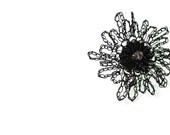 Hand Crochet Wire Black Spiral Flower Brooch by PrayerMonkey